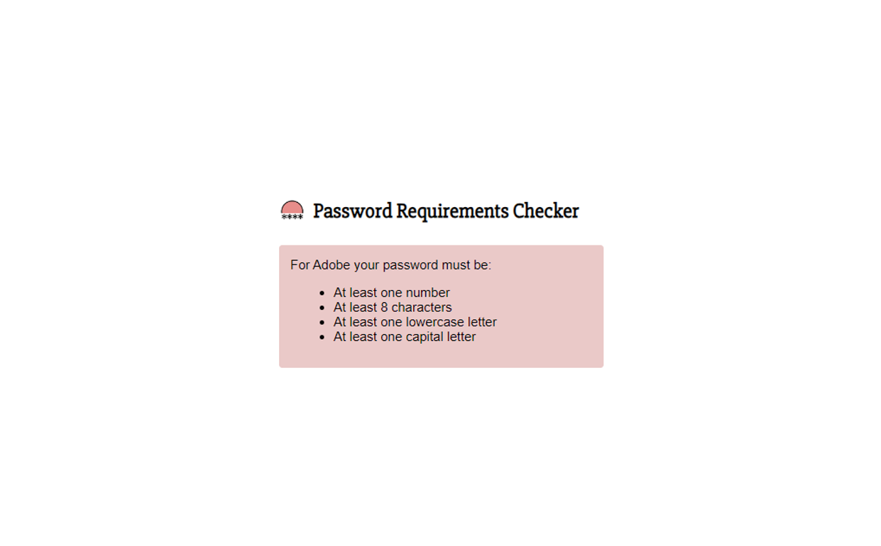 Wachtwoordvereisten Checker media 3