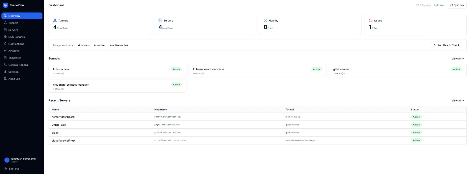 TunnelFlow — Cloudflare Tunnel Manager screenshot 2
