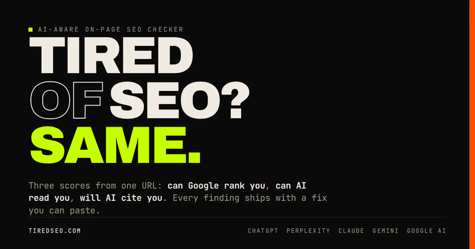 TiredSEO screenshot 1
