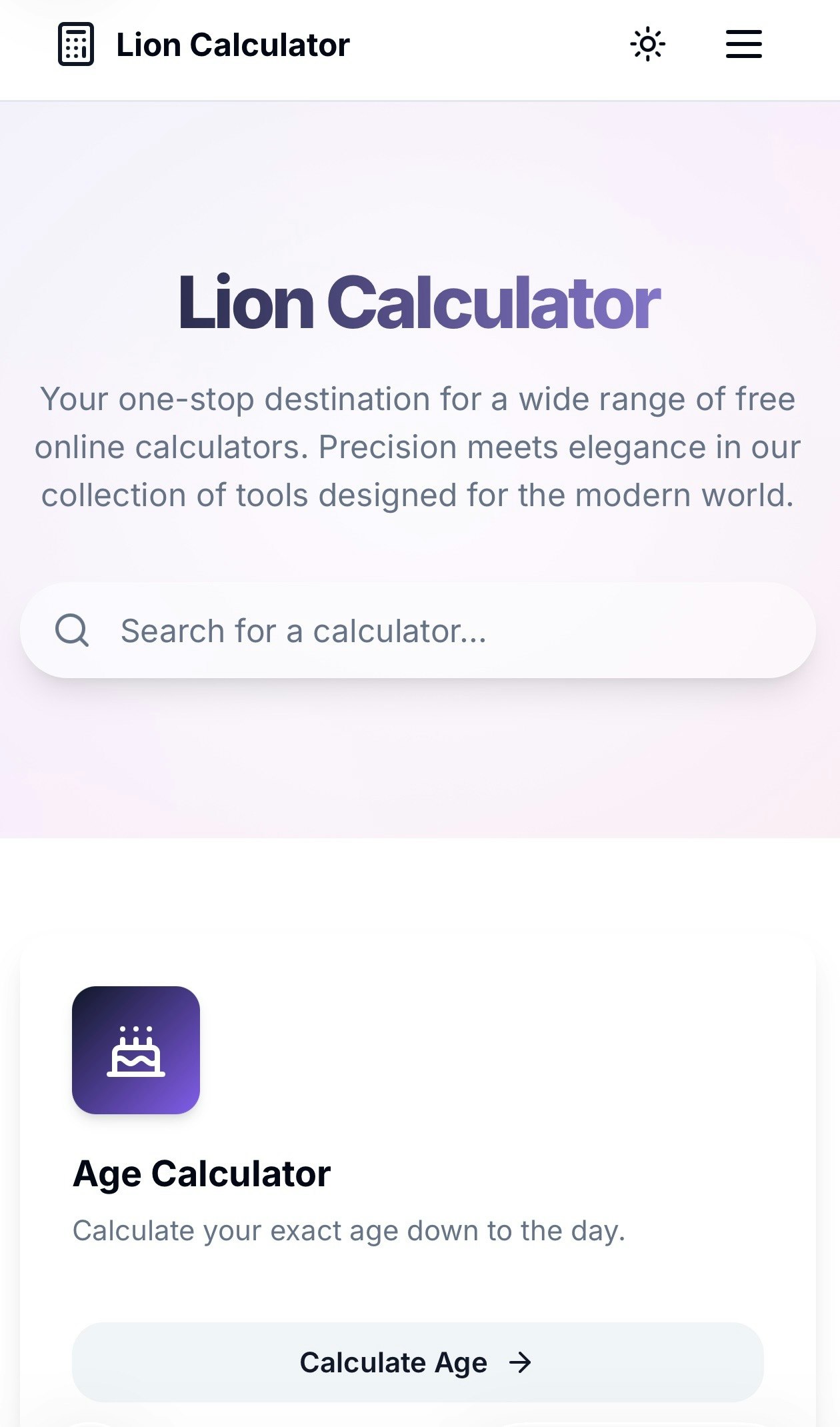 Lion Calculator  screenshot 1