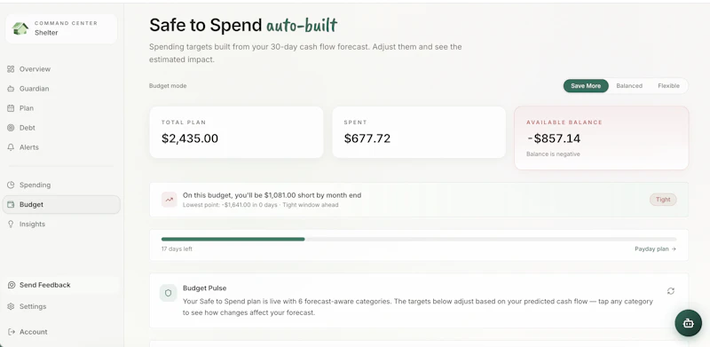 Shelter - Your AI Financial Guardian  screenshot 3