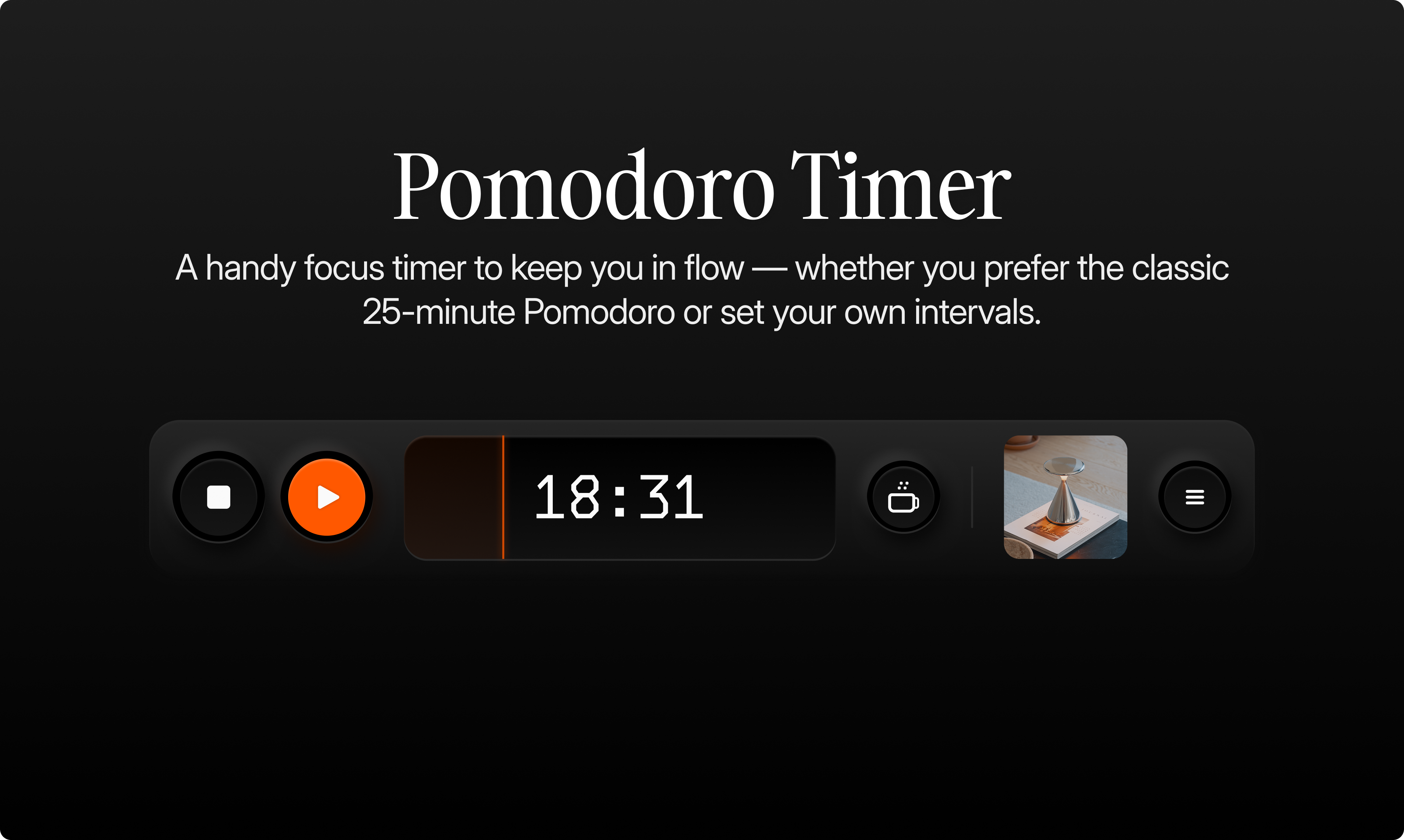 Tatchflow - Pomodoro e controlli musicali nella tua tacca media 2