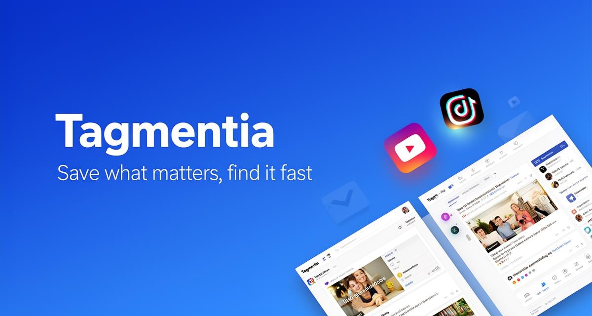 Tagmentia — Save & organize video links - Main product screenshot demonstrating key features and user interface
