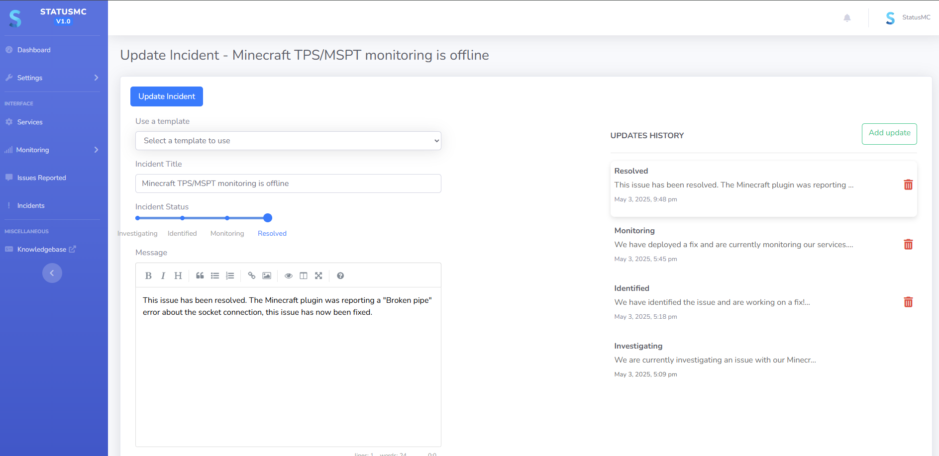 Média Statusmc - Go-to pour statutpages, surveillance et gestion des incidents 2