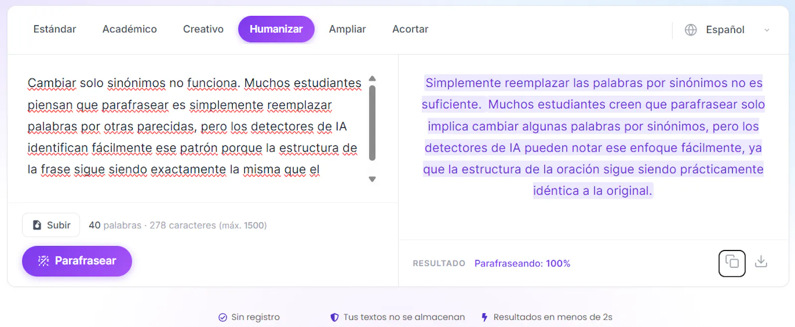 Parafrasis screenshot 2