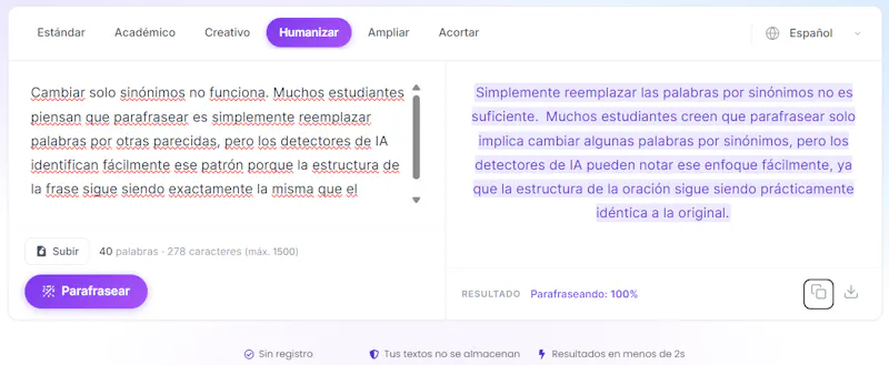 Parafrasis screenshot 2