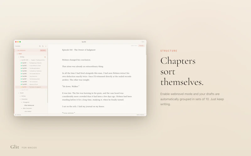Glit – Web Novel Writing Editor screenshot 2