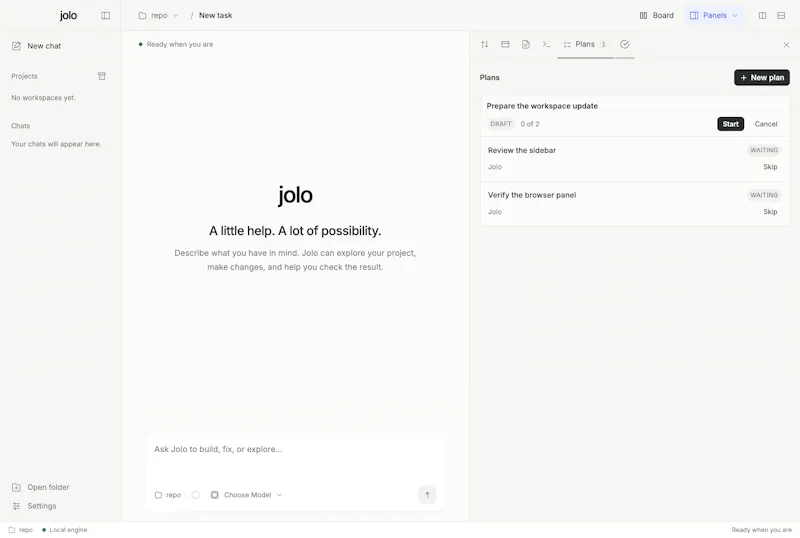 Jolo — Your agents. One workspace. screenshot 1