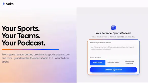 Vokol: Personalized Sports Podcasts gallery image