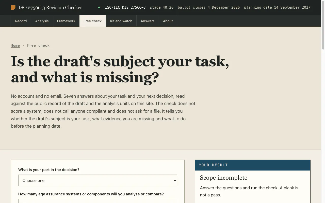 ISO 27566-3 Revision Checker gallery image