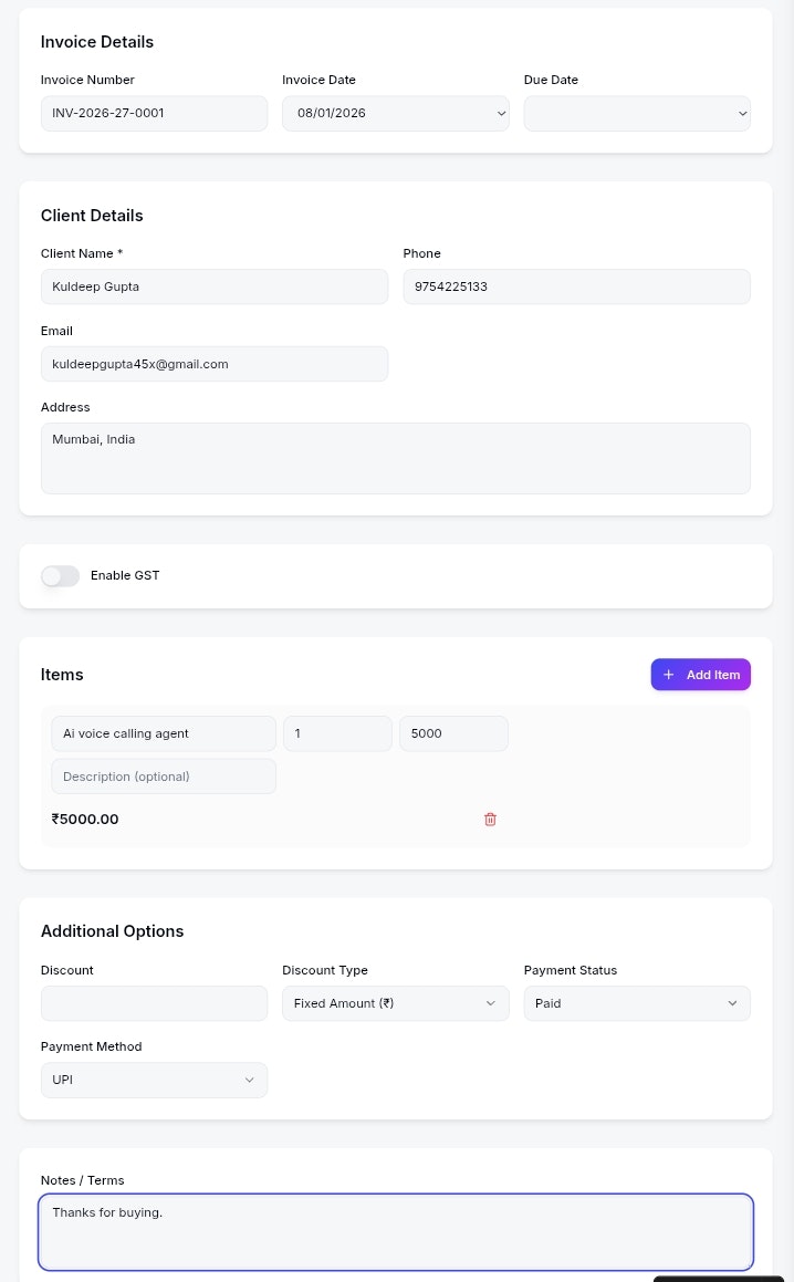 InvoicePro - Screenshot 3 showing product features and functionality