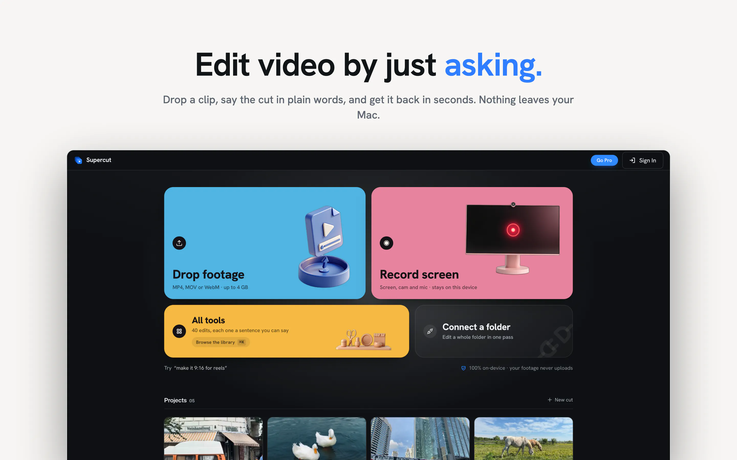Supercut - AI Video Editor screenshot 1