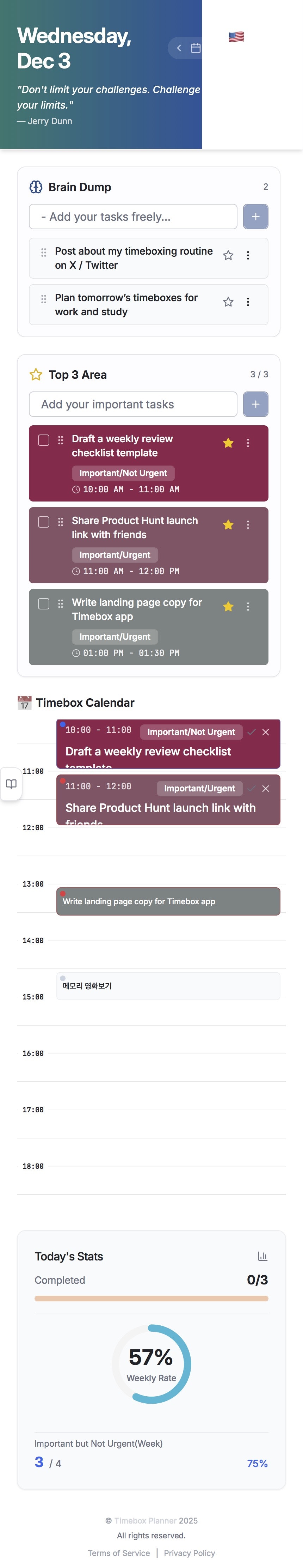 Timebox planner gallery image