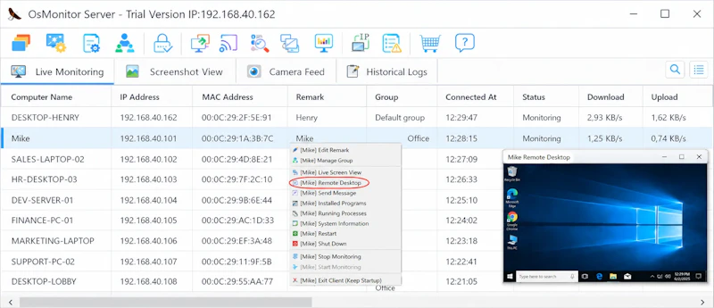OsMonitor Employee Monitoring Software screenshot 2