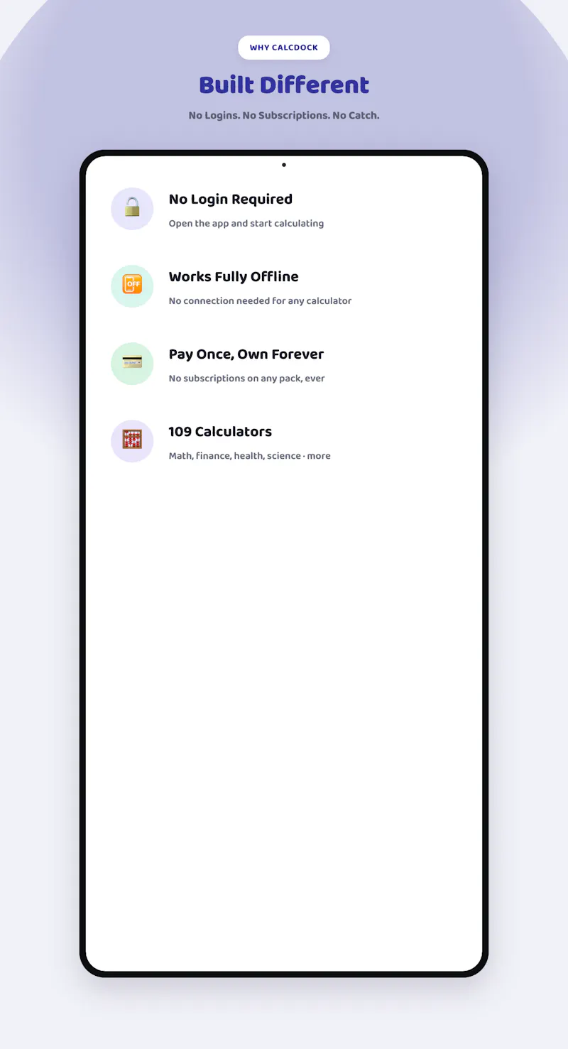 CalcDock: Calculators & Tools screenshot 3