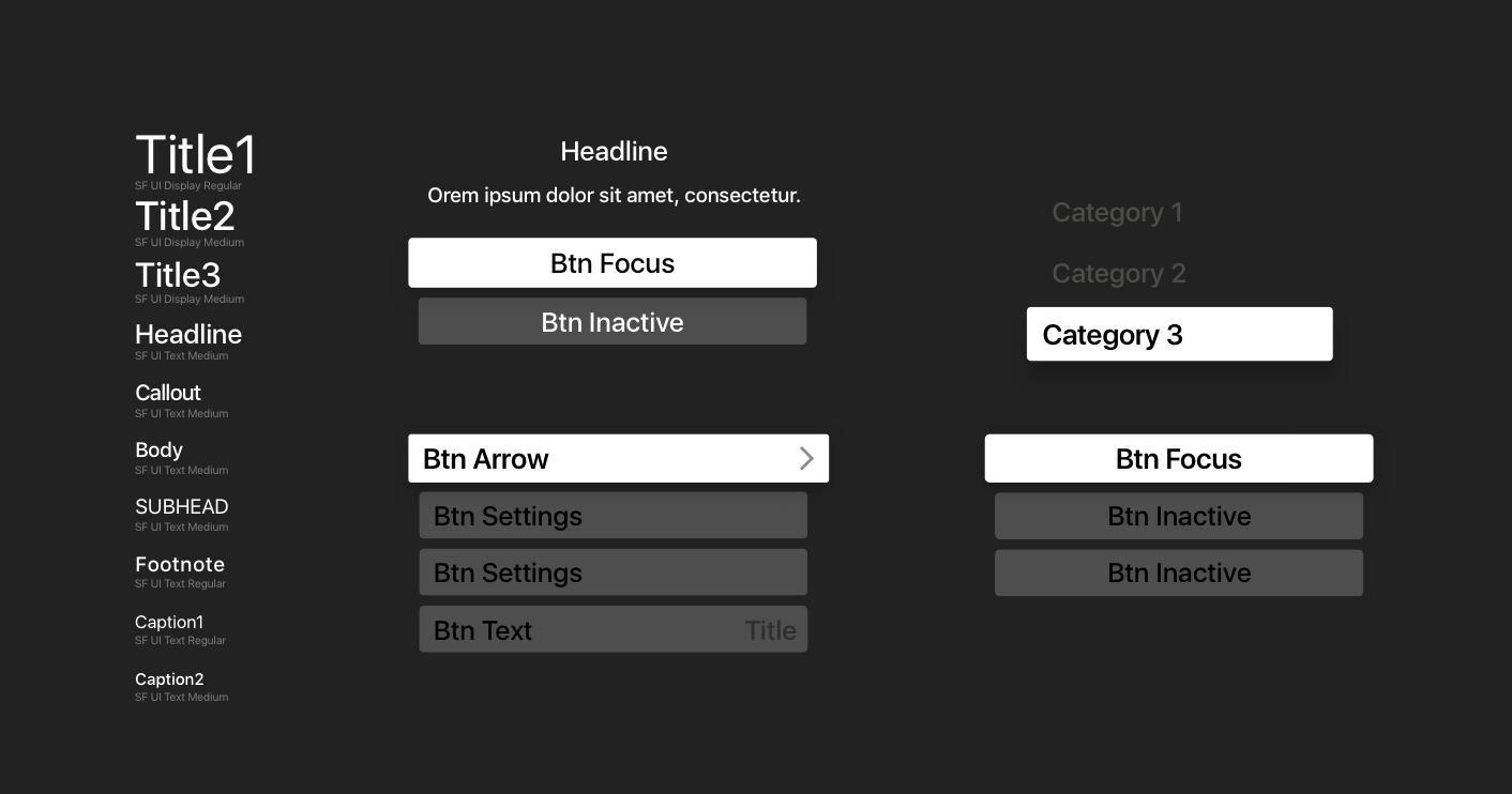 The tvOS GUI Kit gallery image