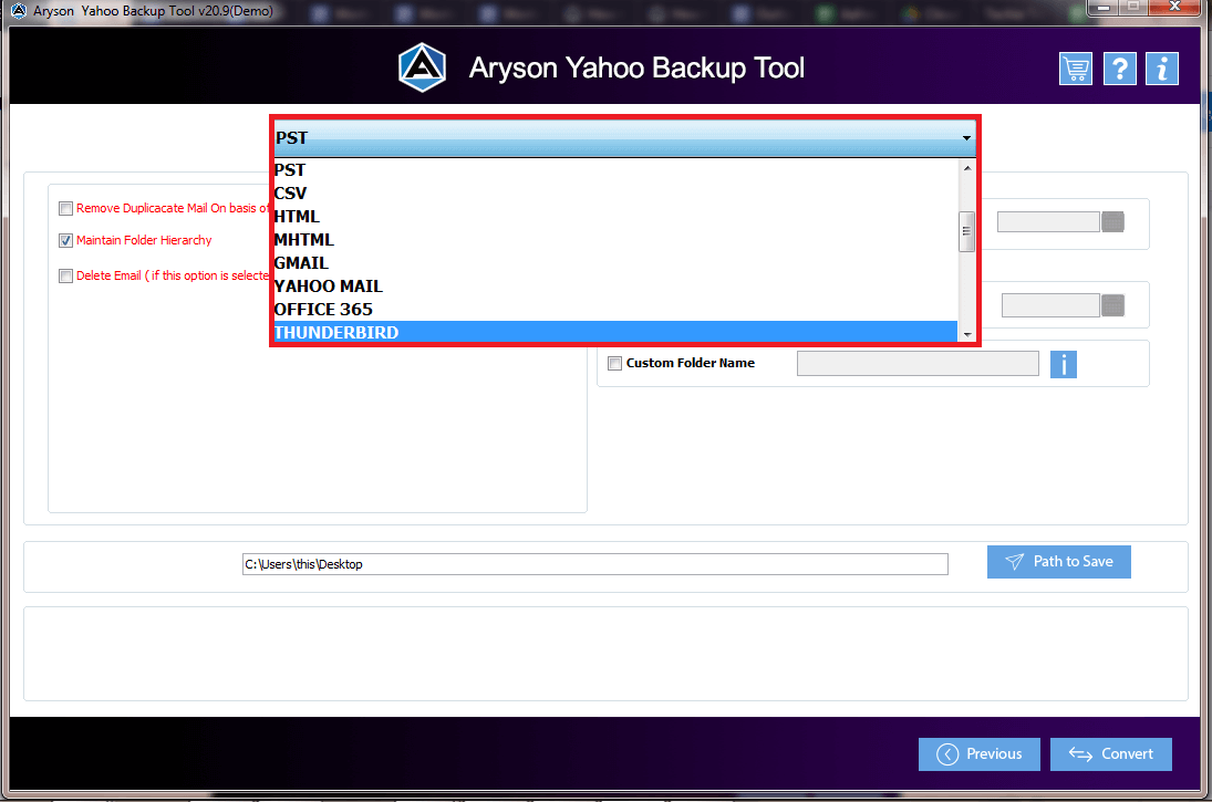 Aryson Yahoo Backup Tool gallery image