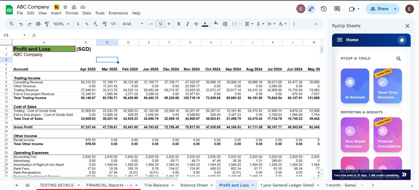 Média feuilles de ryzup - Transformez les feuilles Google en votre CFO AI 3