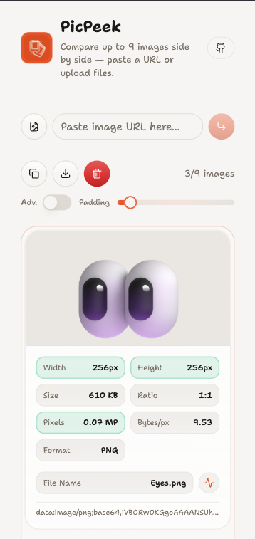 PicPeek — image comparison tool gallery image