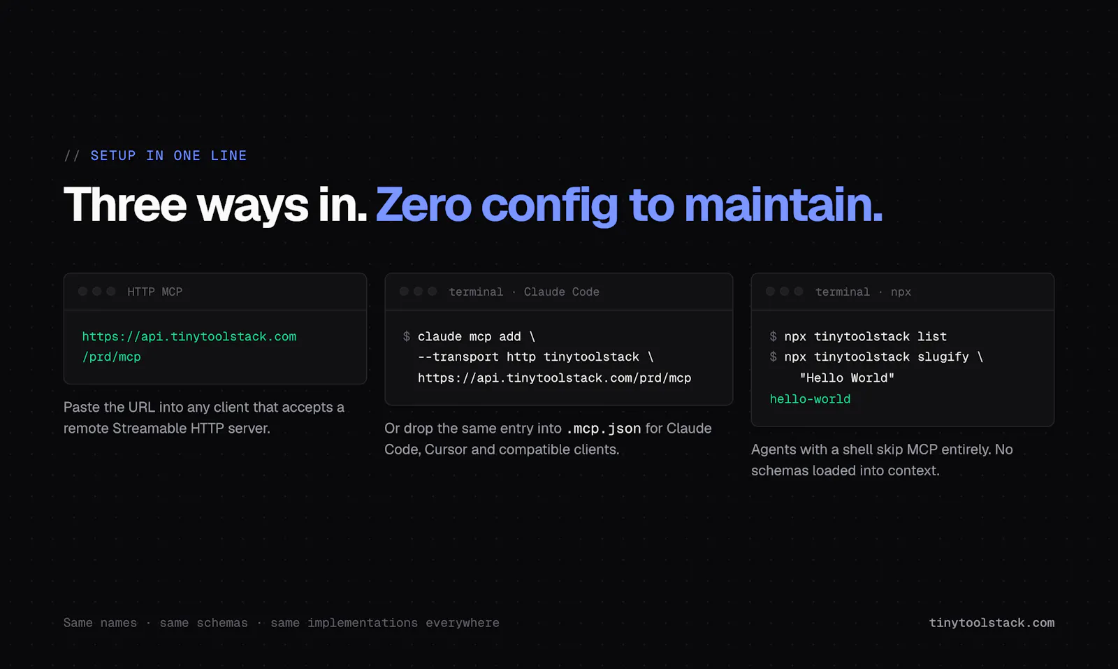 Tinytoolstack screenshot 2