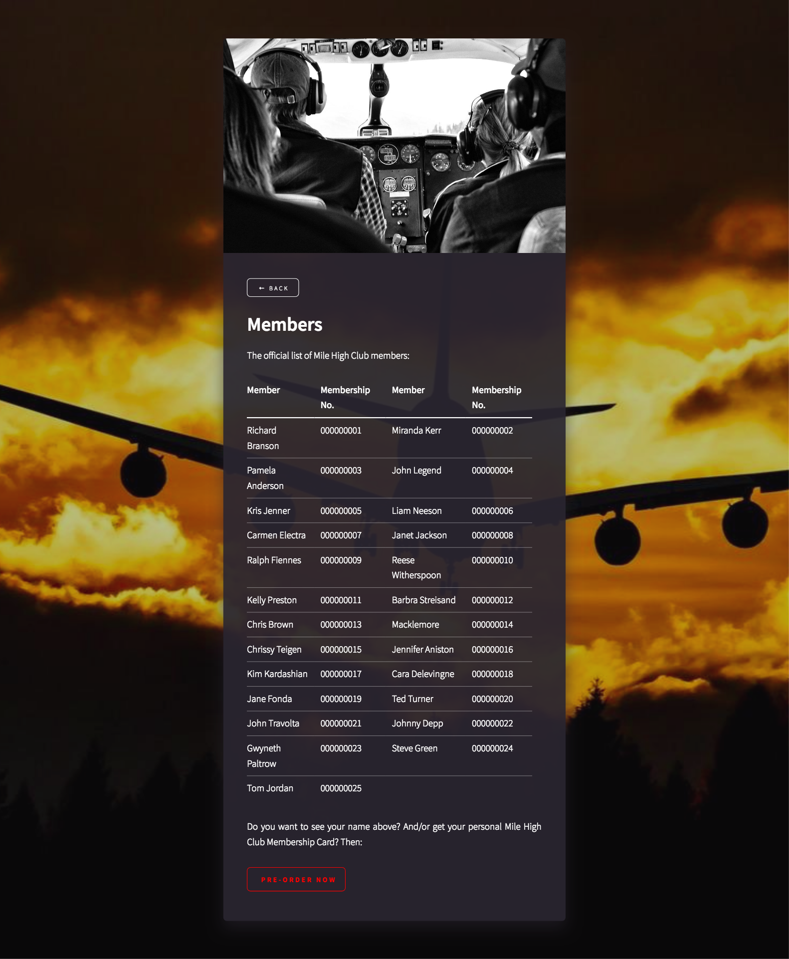 Mile High Club - The Membership Card gallery image