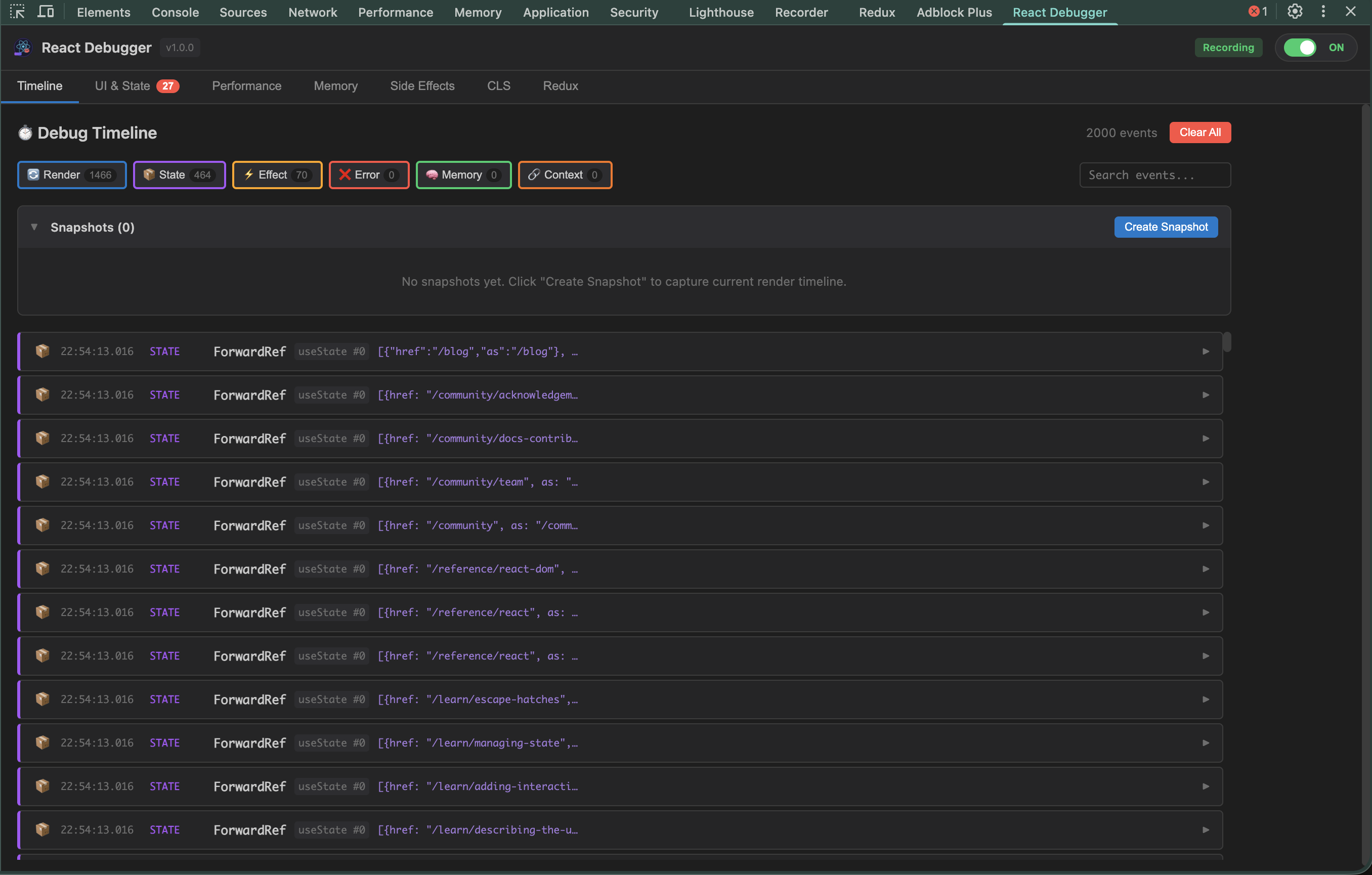 React Debugger - Screenshot 2 showing product features and functionality