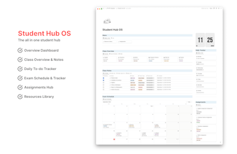 Student Hub OS - Notion Dashboard gallery image