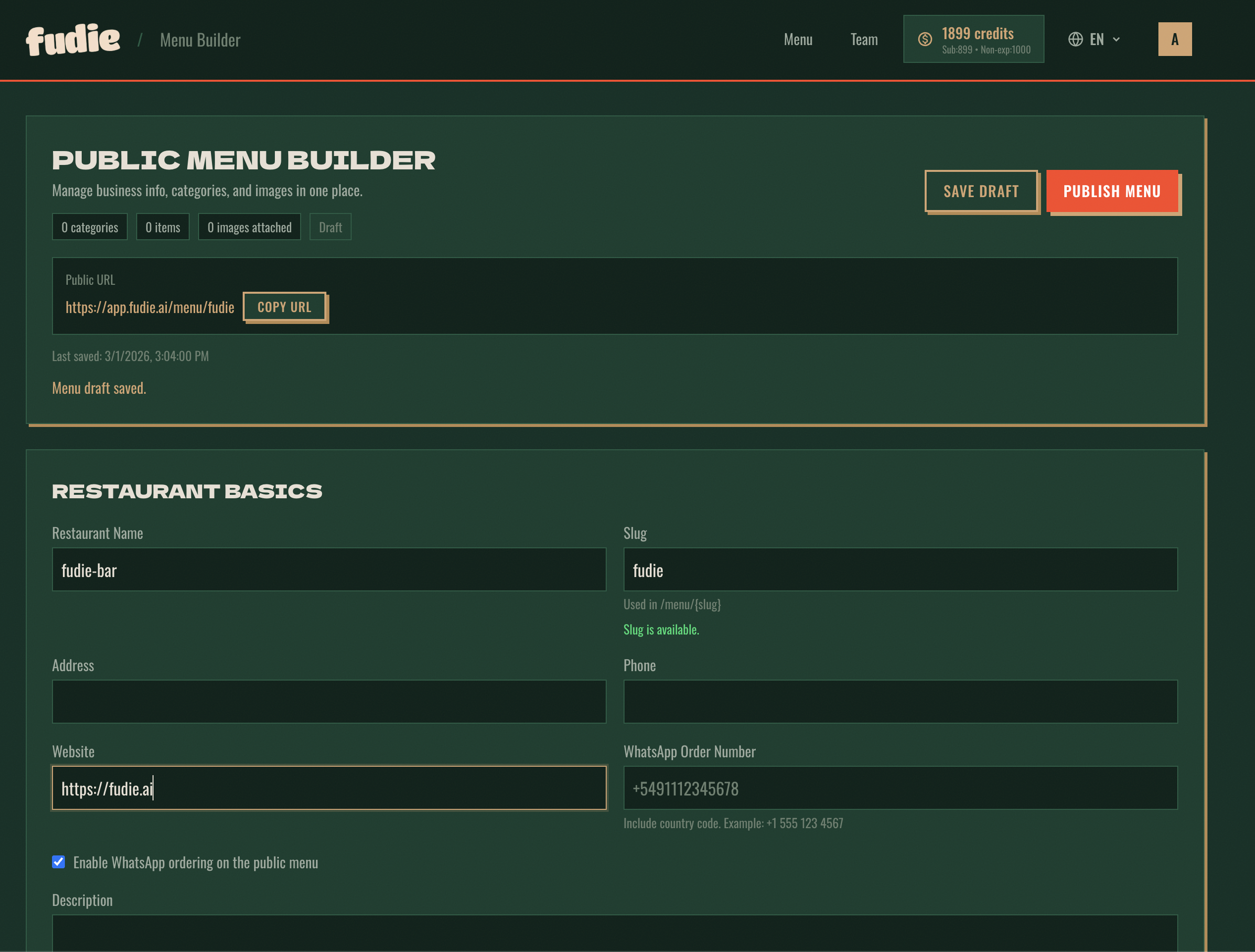 Fudie - Screenshot 2 showing product features and functionality