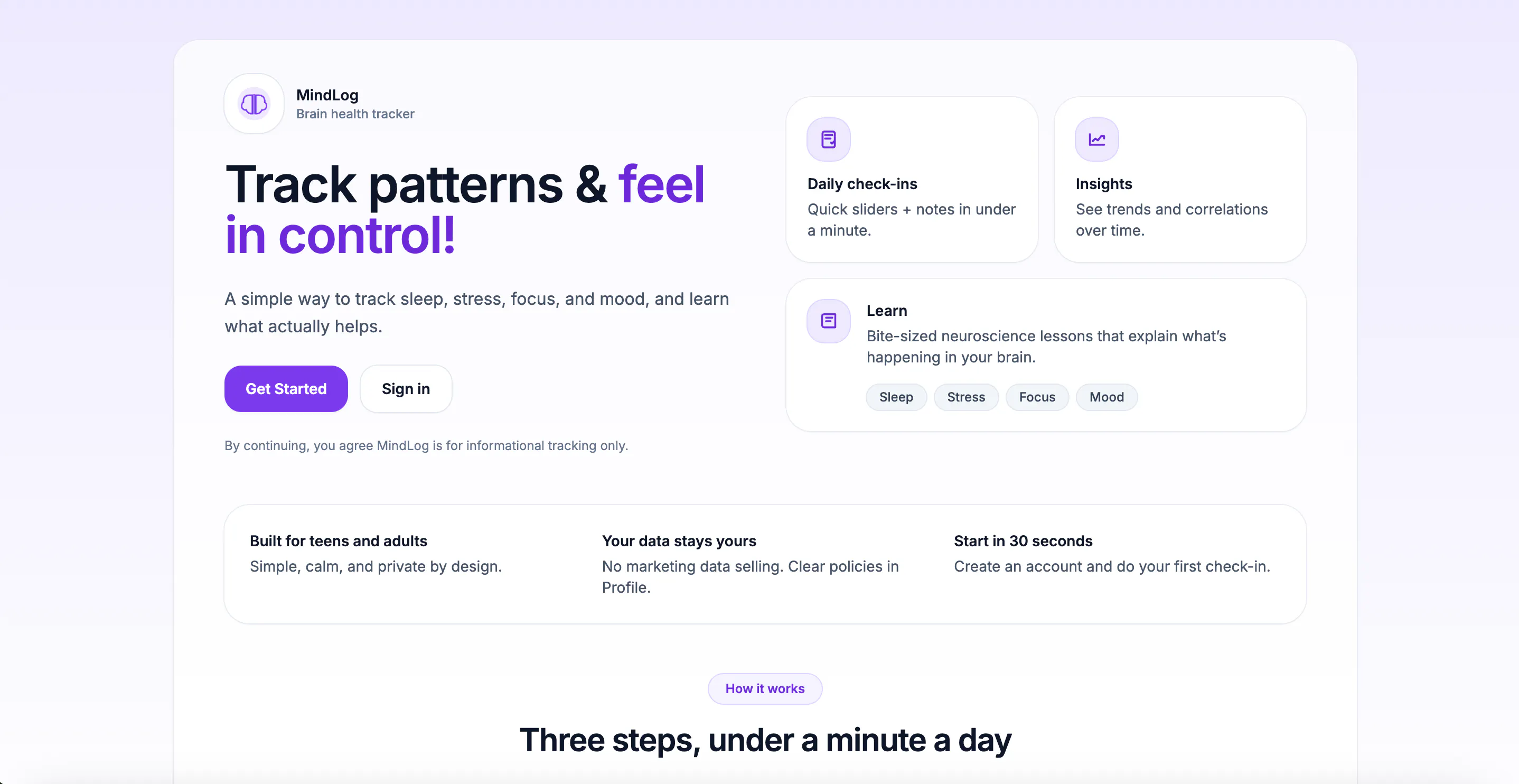 Brain Health Tracker screenshot