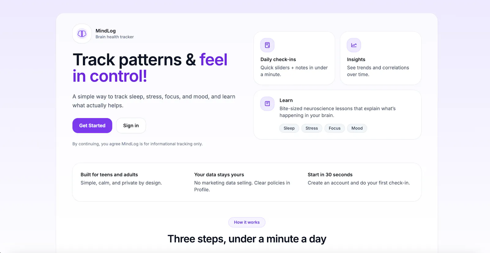 Brain Health Tracker screenshot 1