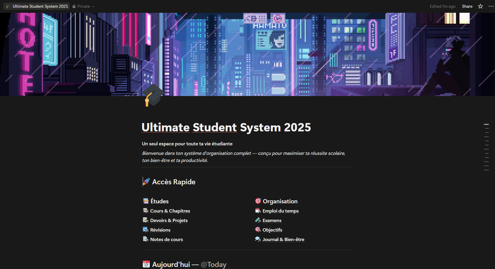 template etudiant notion gallery image