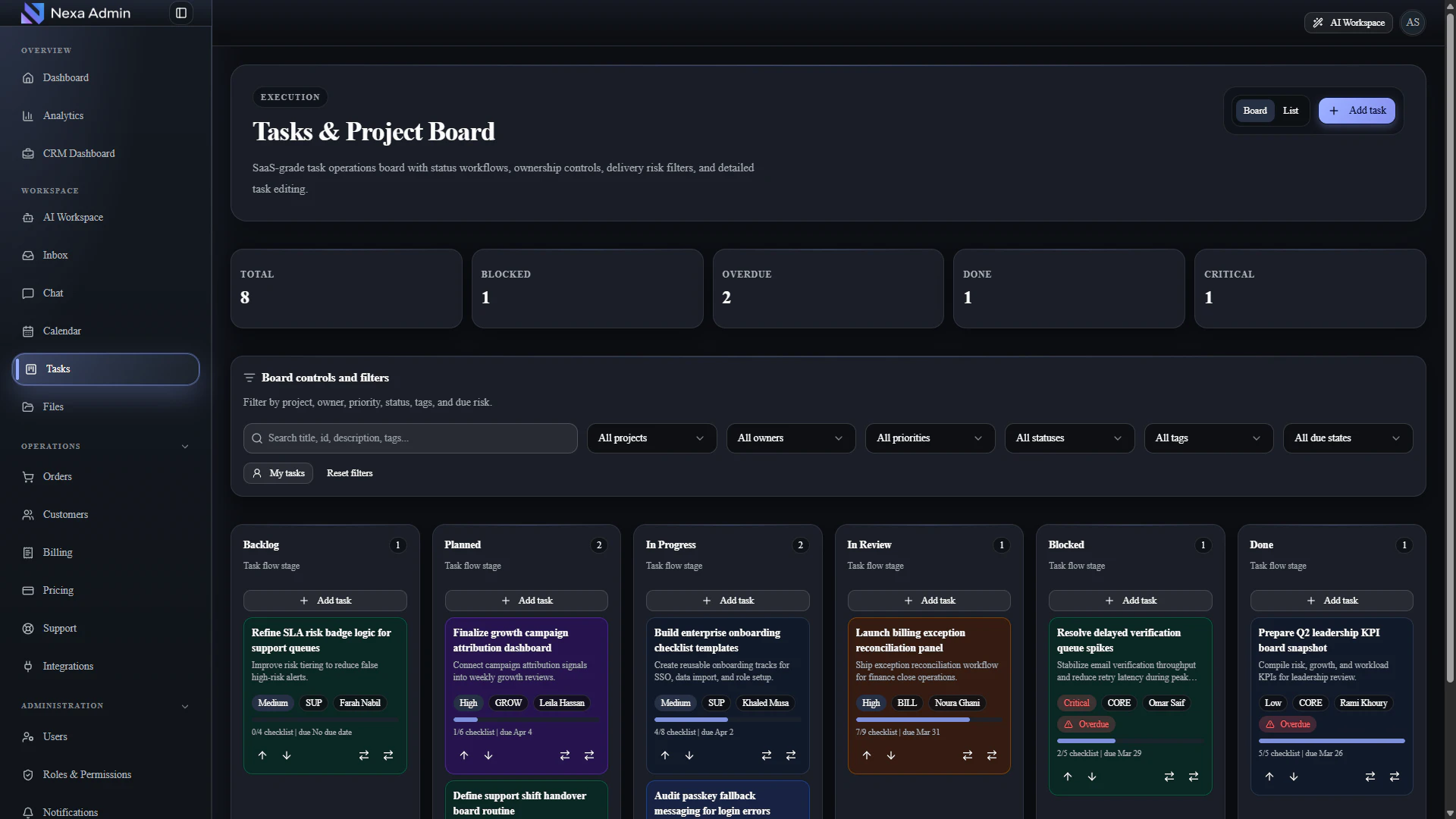 Nexa Admin V1.1 대표 미리보기