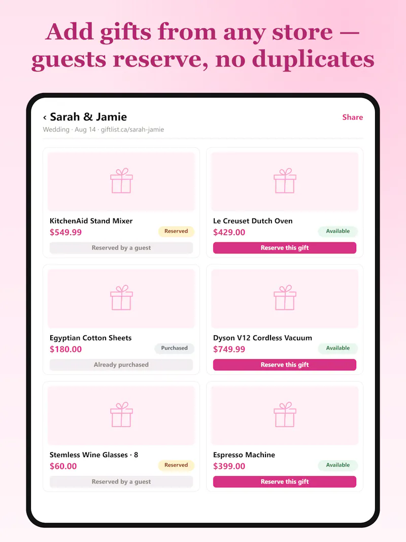 Gift List Free gift registry screenshot 3