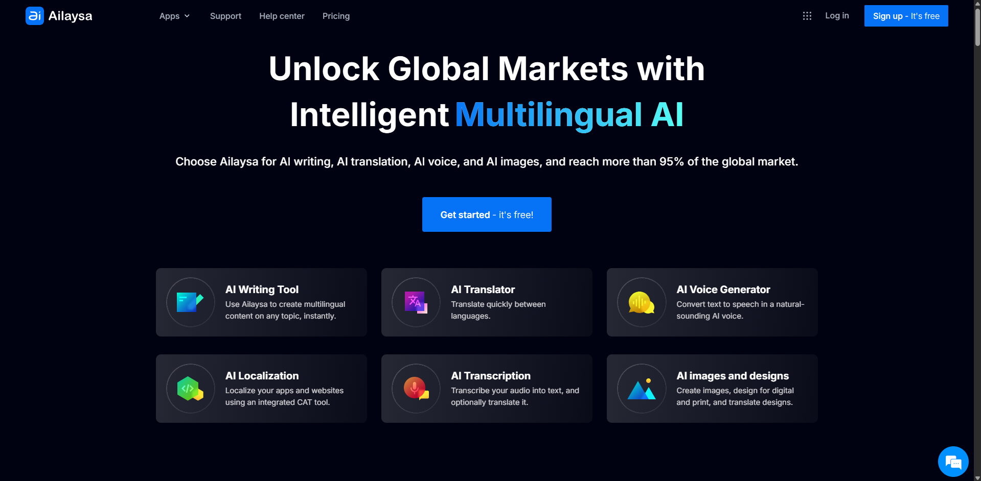 Ailaysa - Main product screenshot demonstrating key features and user interface