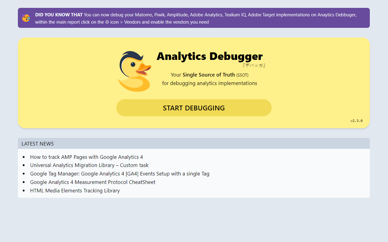 Analytics hata ayıklayıcı media 2