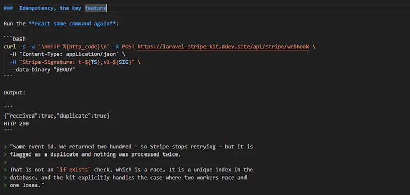 Stripe Webhook Kit for Laravel screenshot 4