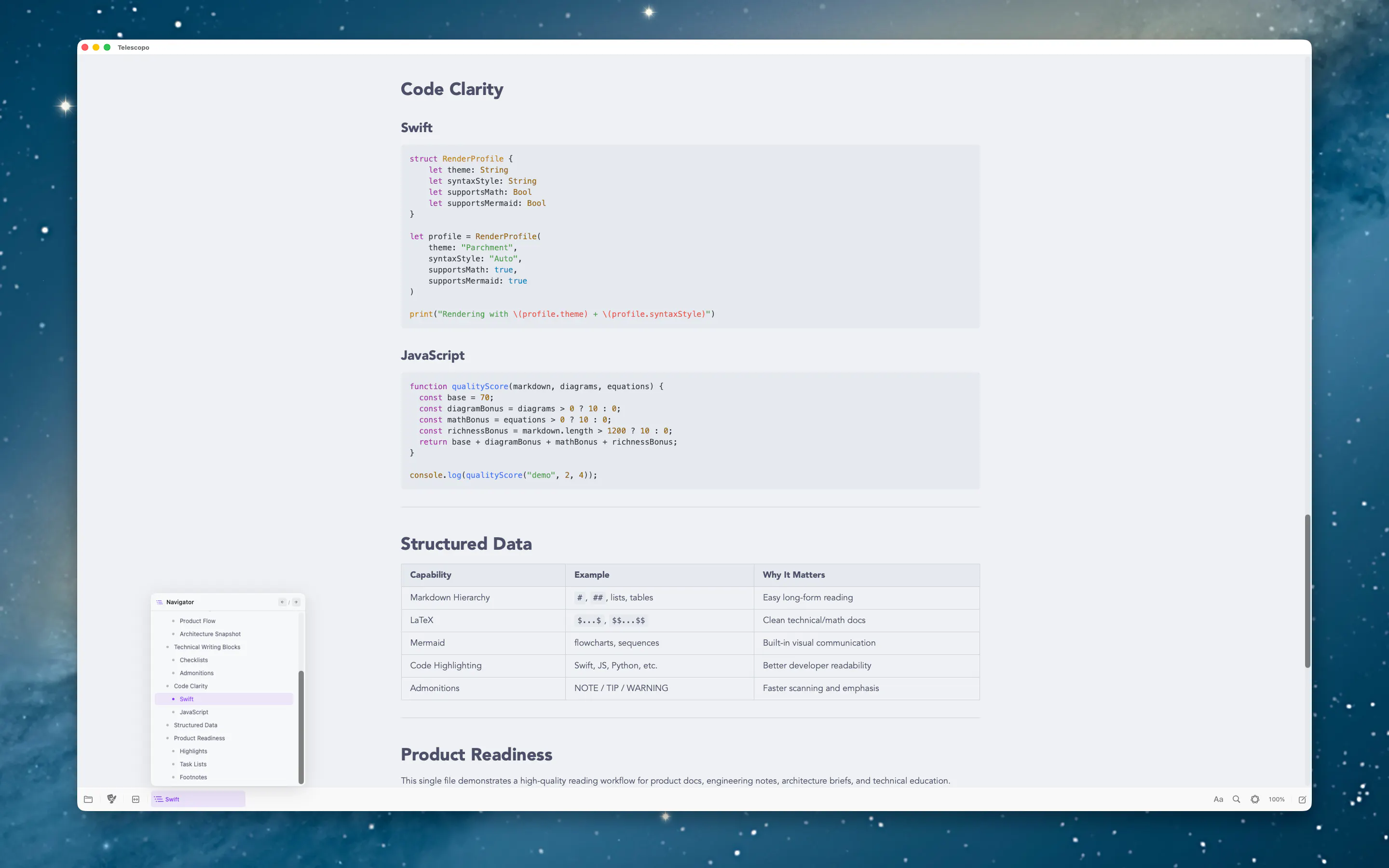 Telescopo Markdown Studio gallery image