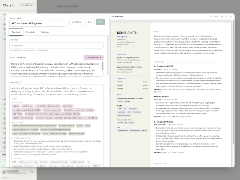 Versio CV App screenshot 4
