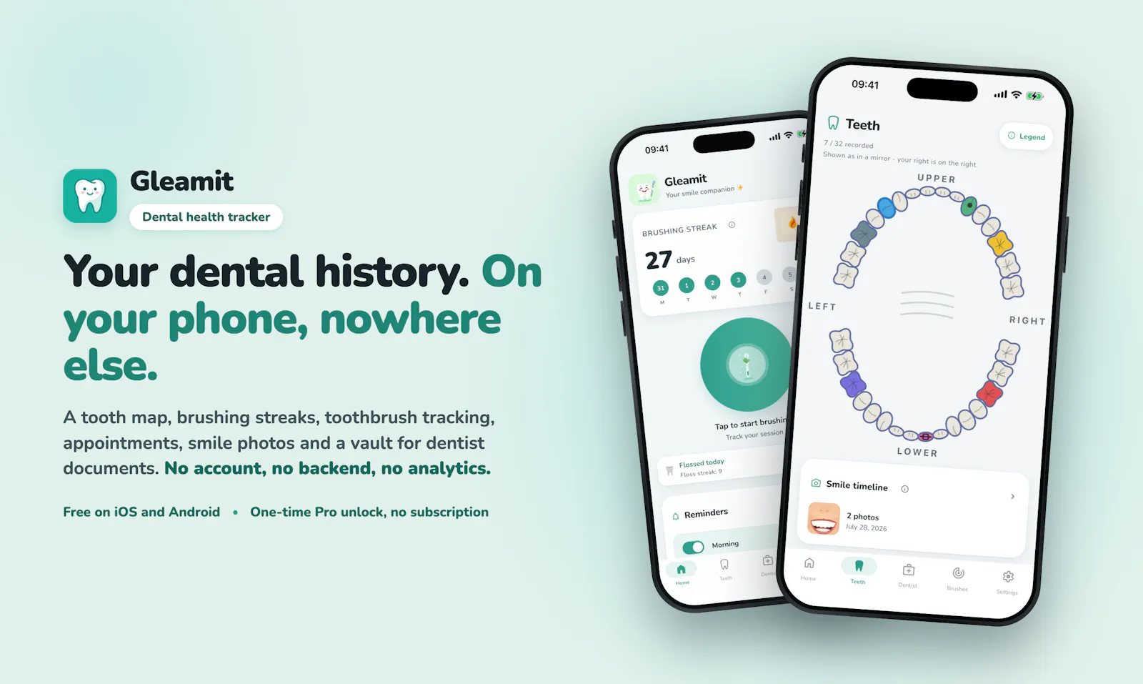 Gleamit: Dental Health Tracker screenshot 1