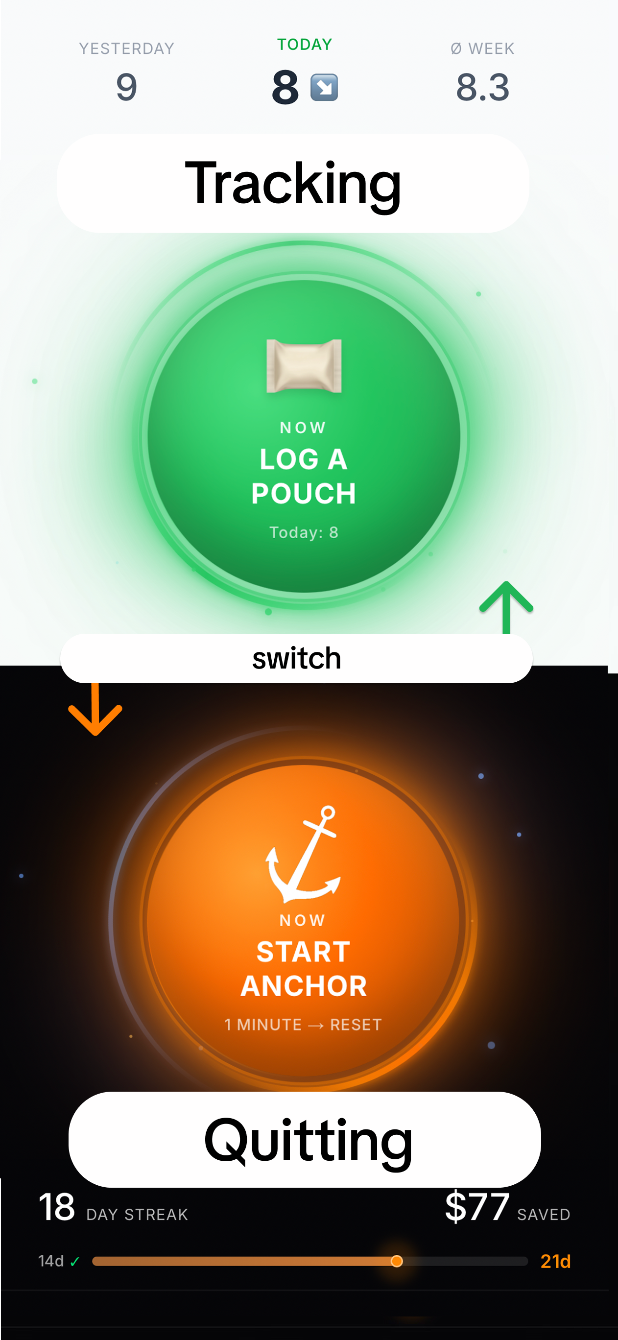 SnusStop — track & quit pouches gallery image
