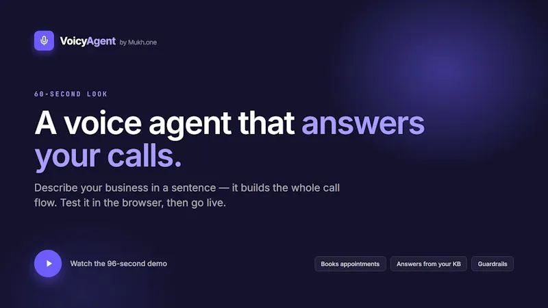 VoicyAgent - Build voice agents by chat screenshot 1 (video preview)