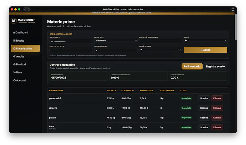 MARGINCHEF — I numeri della tua cucina screenshot 3