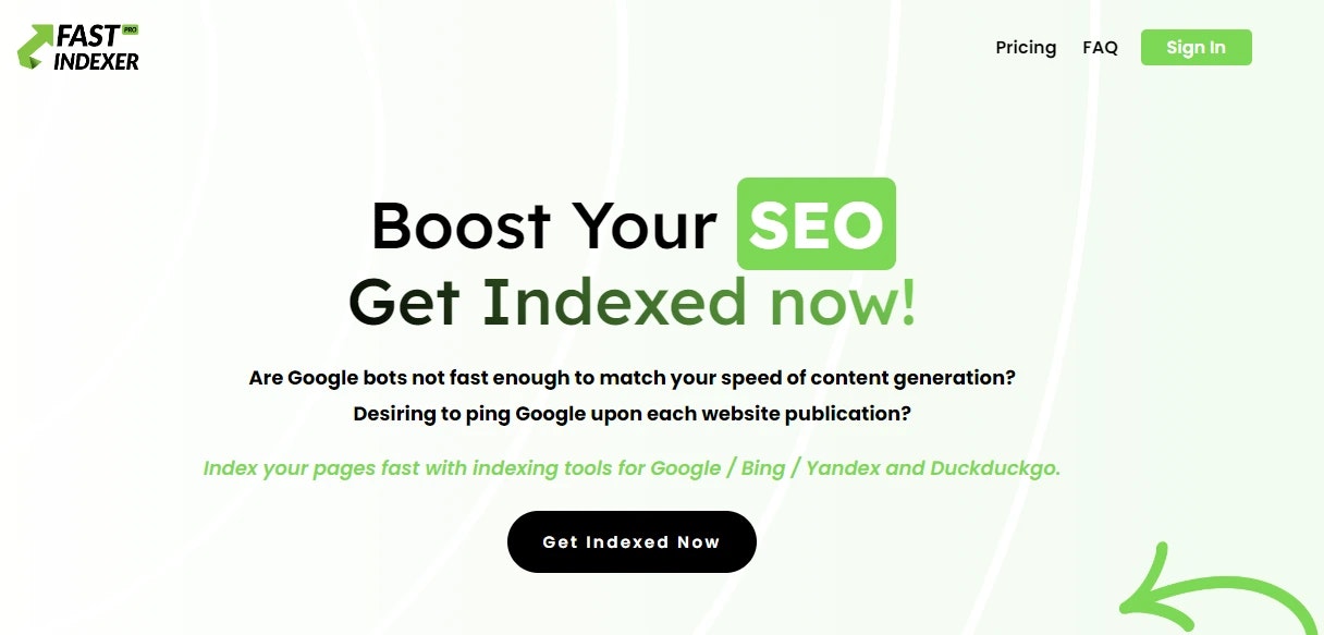 FastIndexerpro - การจัดทำดัชนี SEO อัตโนมัติสำหรับการรวมหน้าอย่างรวดเร็ว media 1