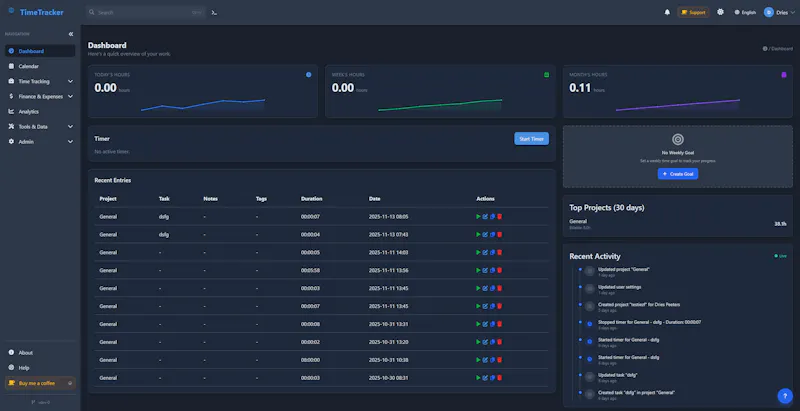 TimeTracker screenshot 1
