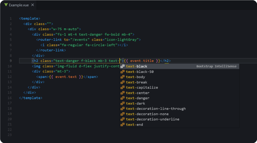 Bootstrap Intellisense - Sviluppo di bootstrap semplificato nel codice VS media 1