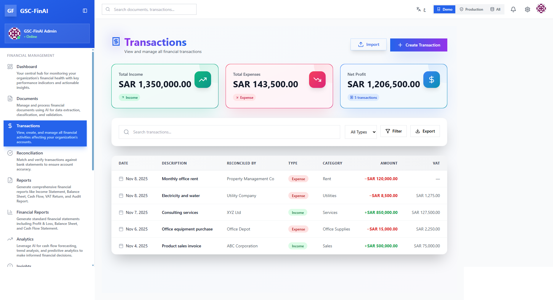 FinAi - Screenshot 3 showing product features and functionality