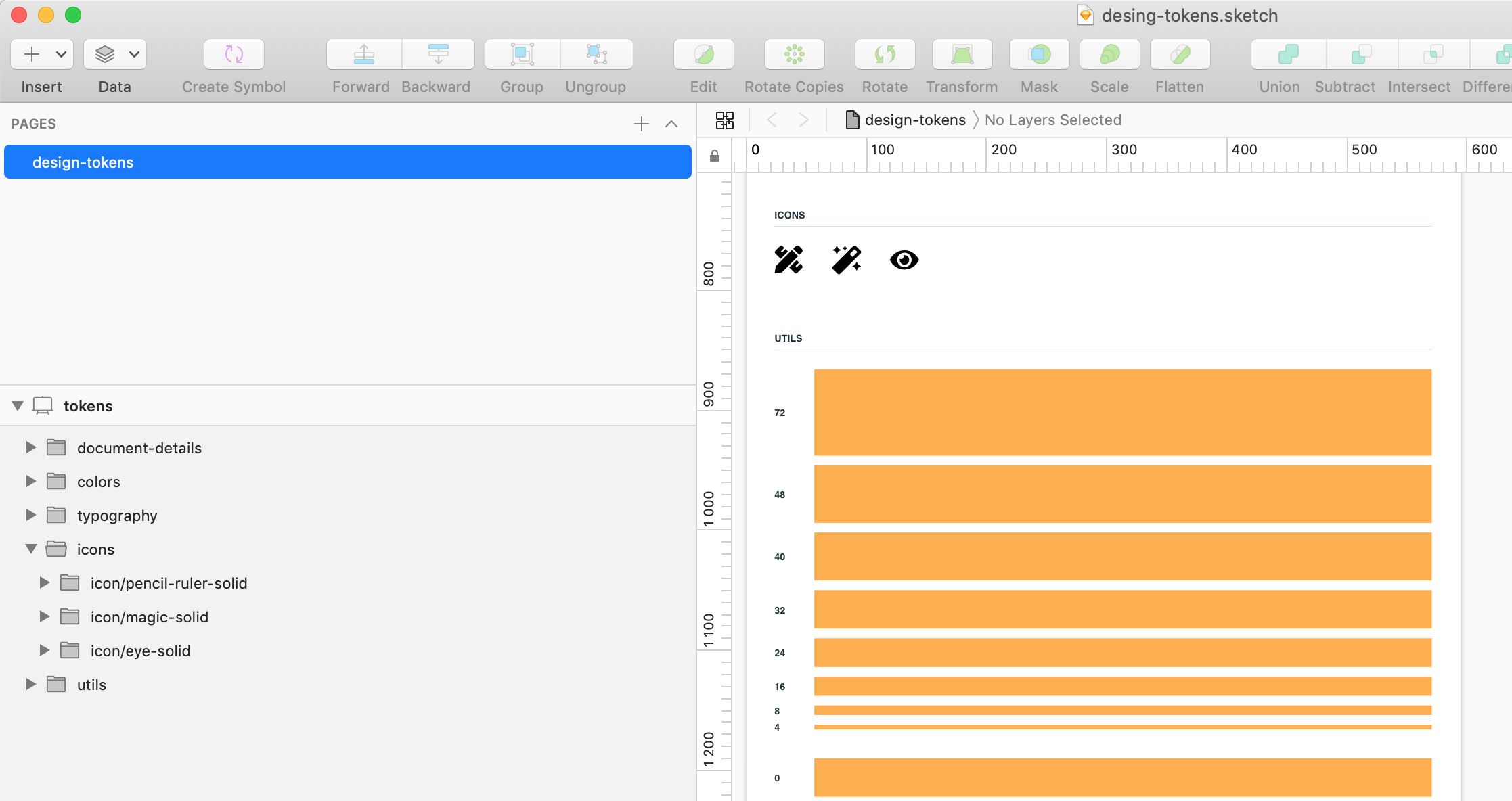 Design Tokens export from Sketch gallery image