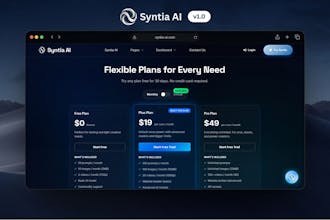 Syntia – AI SaaS Dashboard Template gallery image