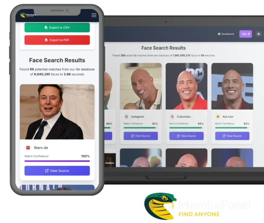 Mambapanel | Face Search - Main screenshot showing features and interface