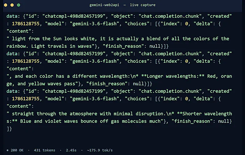 Gemini Web2API screenshot 3